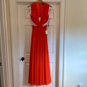 Lulus Cutout Maxi Dress Orange (never worn)